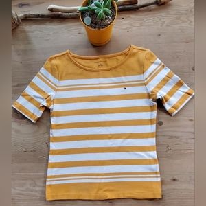 Tommy Hilfiger size medium yellow and white striped top